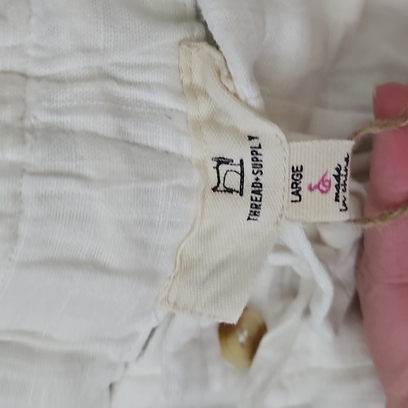 NWT Thread And Supply Women's White Linen Pants - Picture 3 of 8